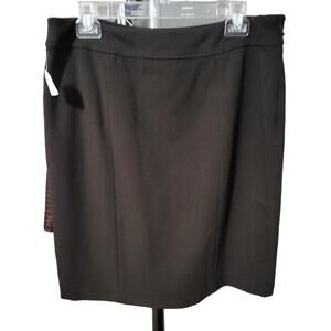 Eccoci Chocolate Brown Viscose Pencil Skirt - Size 12